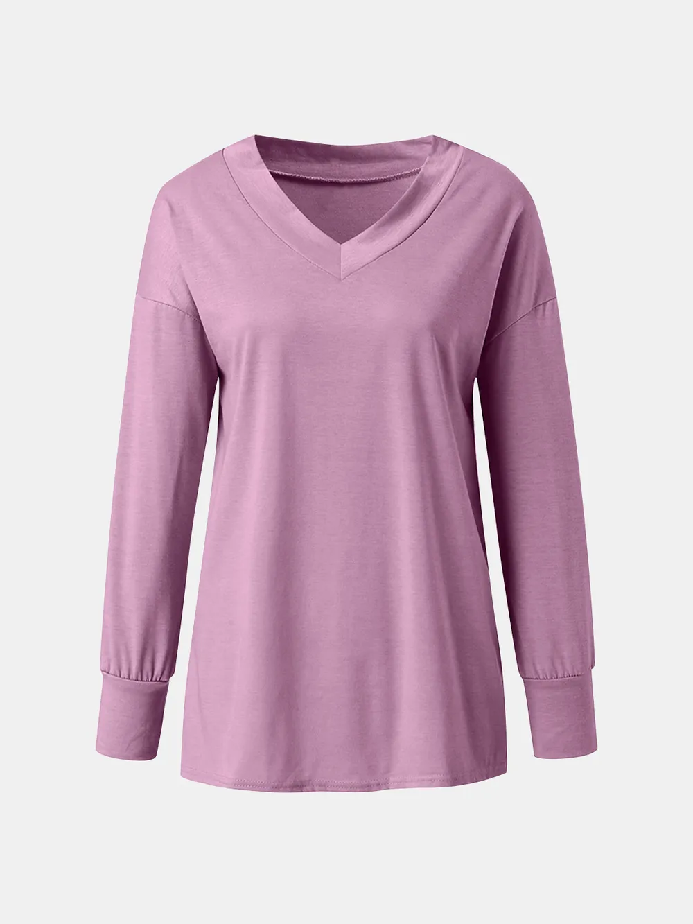 Full Size V-Neck Long Sleeve T-Shirt, image 12