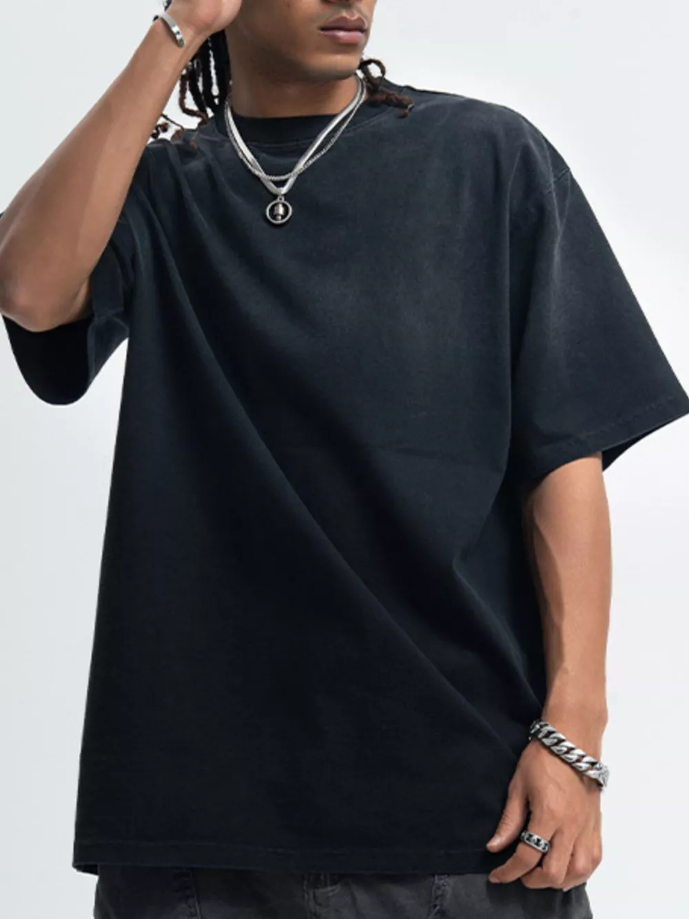 Men's Gradient Round Neck Oversized T-Shirt, image 4