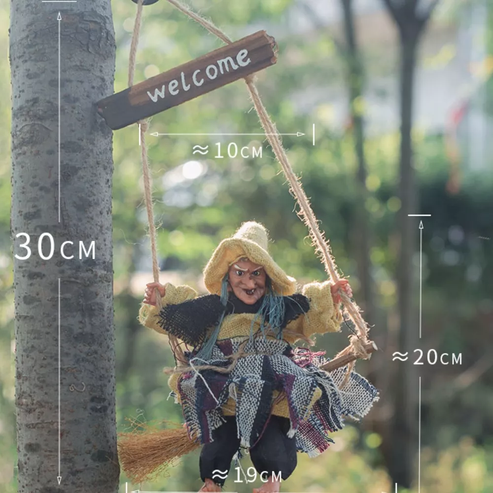Halloween Hanging Witch Decorative Object with Welcome Sign Set, image 7