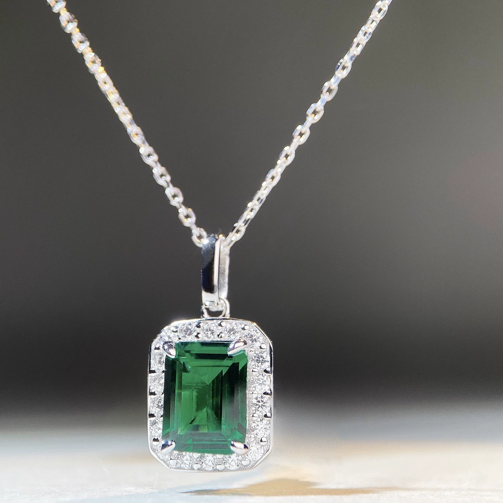 925 Sterling Silver Zircon Geometric Cross Necklace, image 3