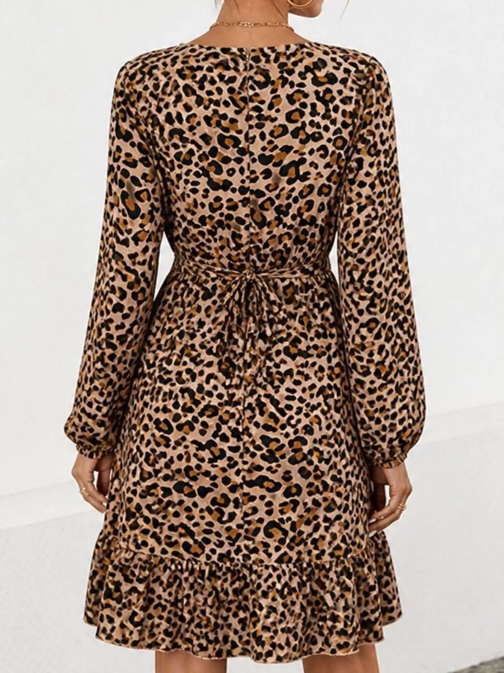 Animal Print Round Neck Mini Dress, image 10