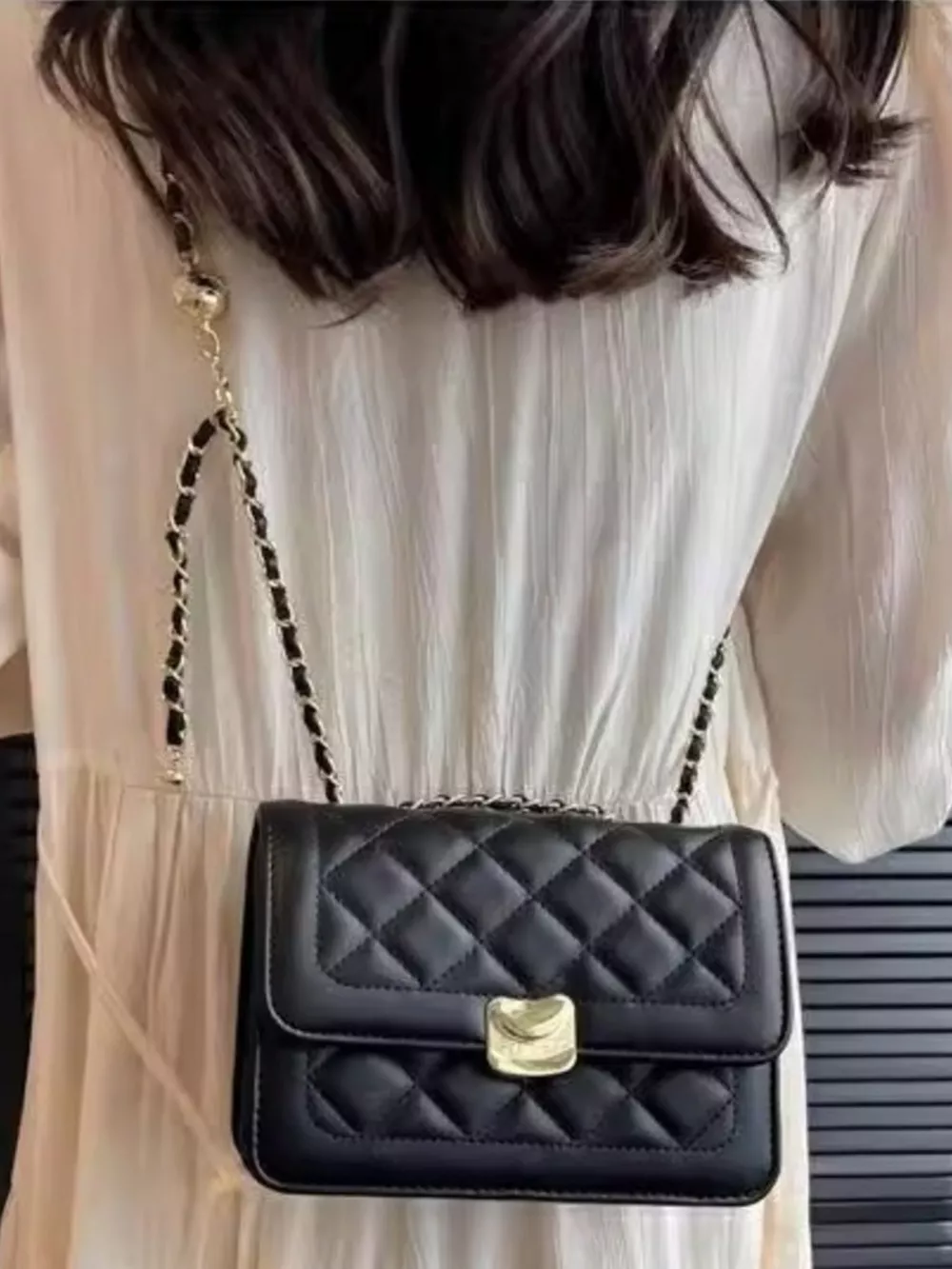 Quilted Flap Chain Crossbody Bag, image 3