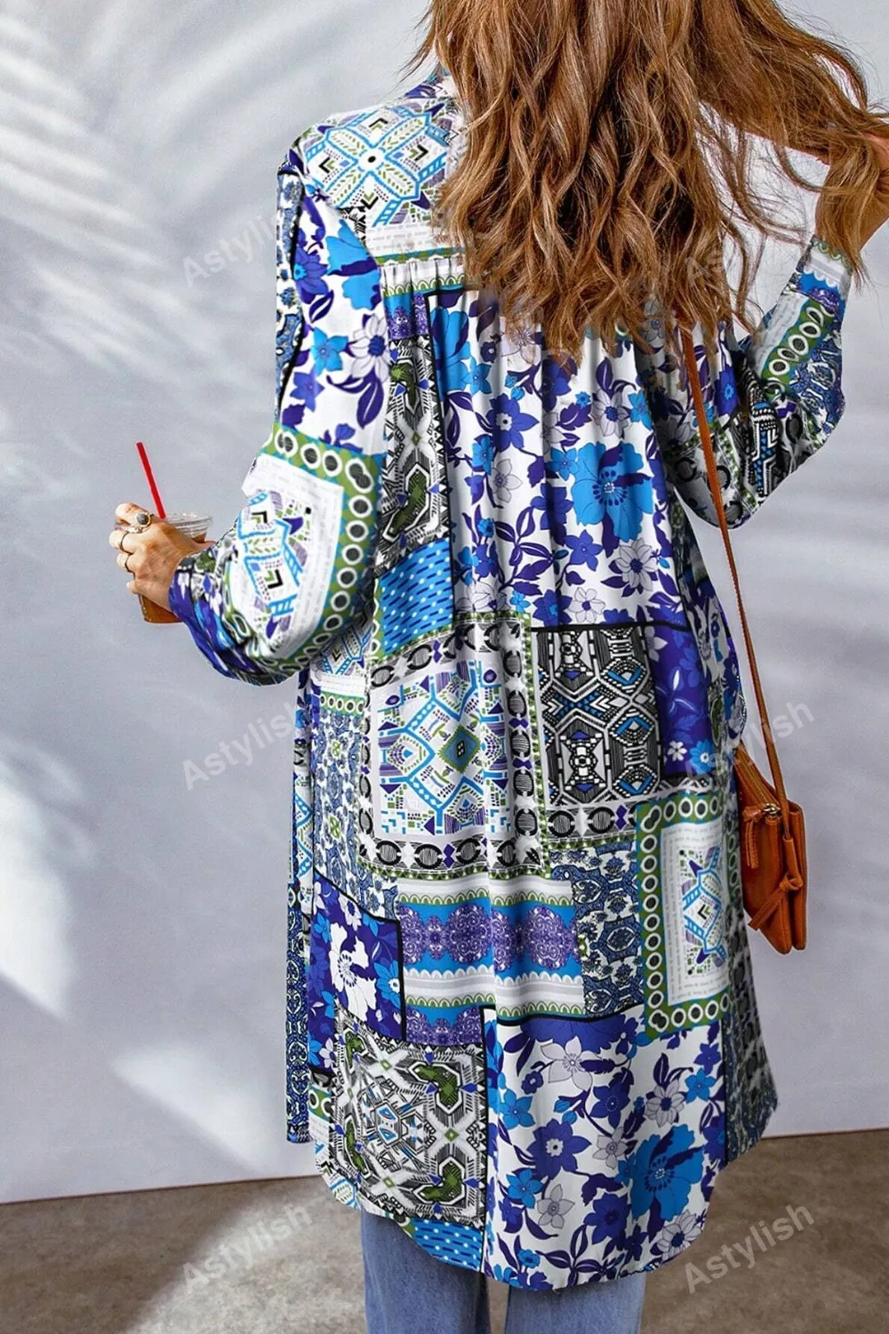 Printed Button Up Long Sleeve Cardigan, image 23