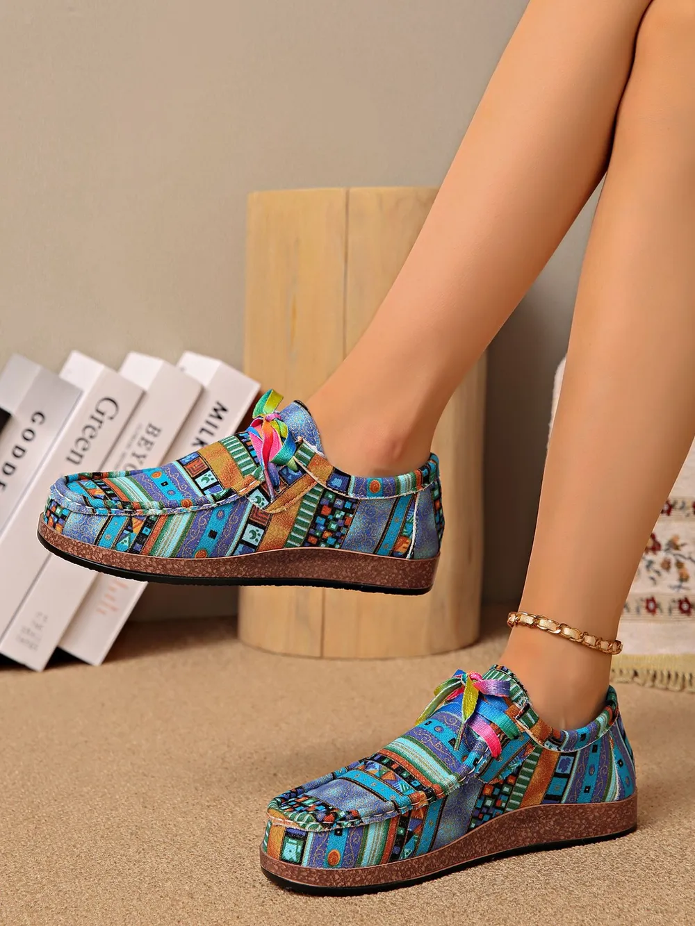 Printed Lace Up Sneakers, image 10