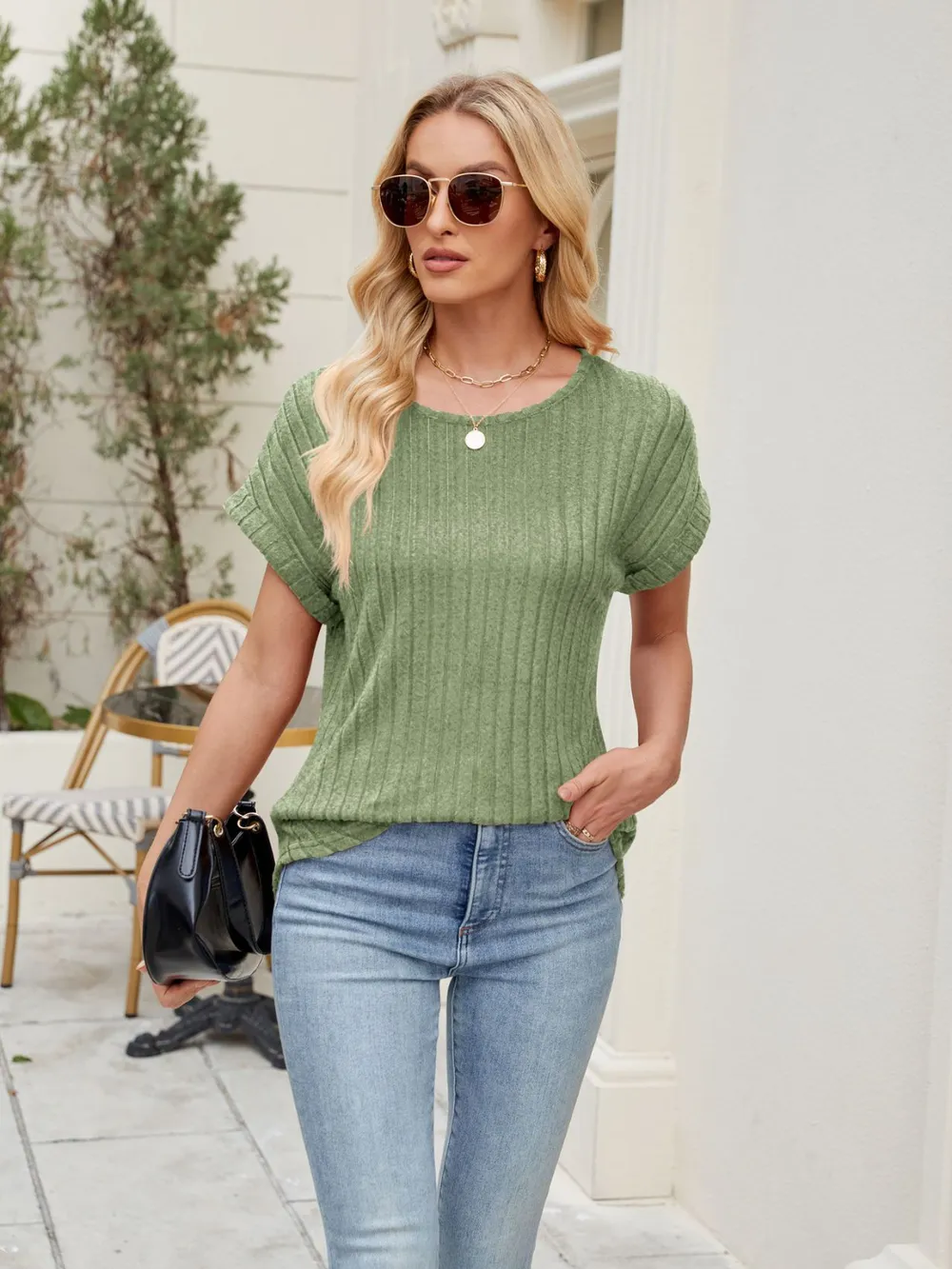 Round Neck Short Sleeve T-Shirt, image 2