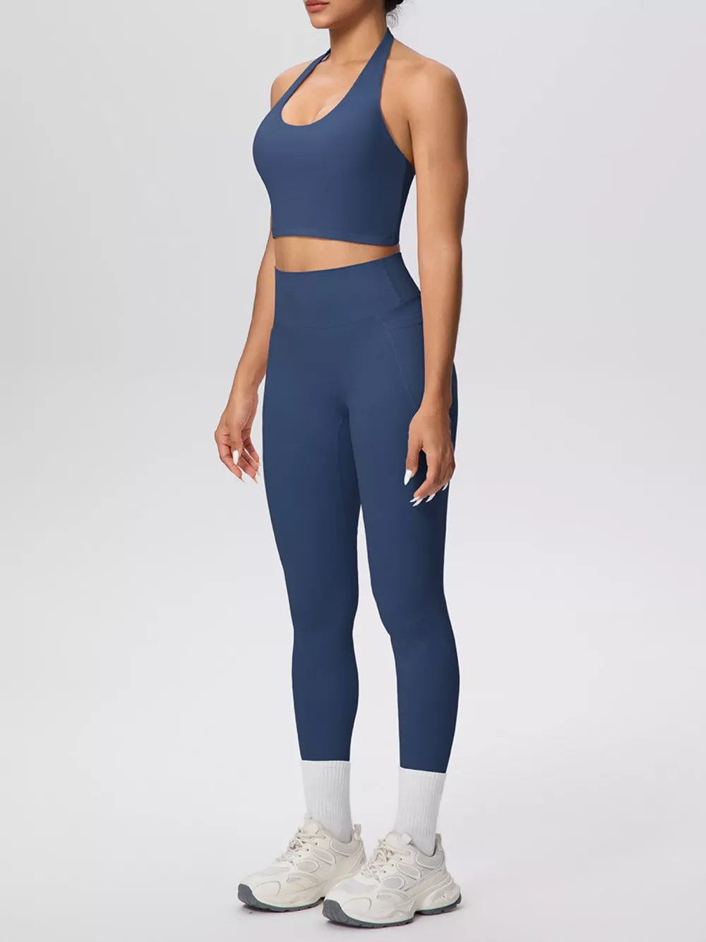Halter Neck Crop Top and High-Waisted Leggings Active Set, image 15