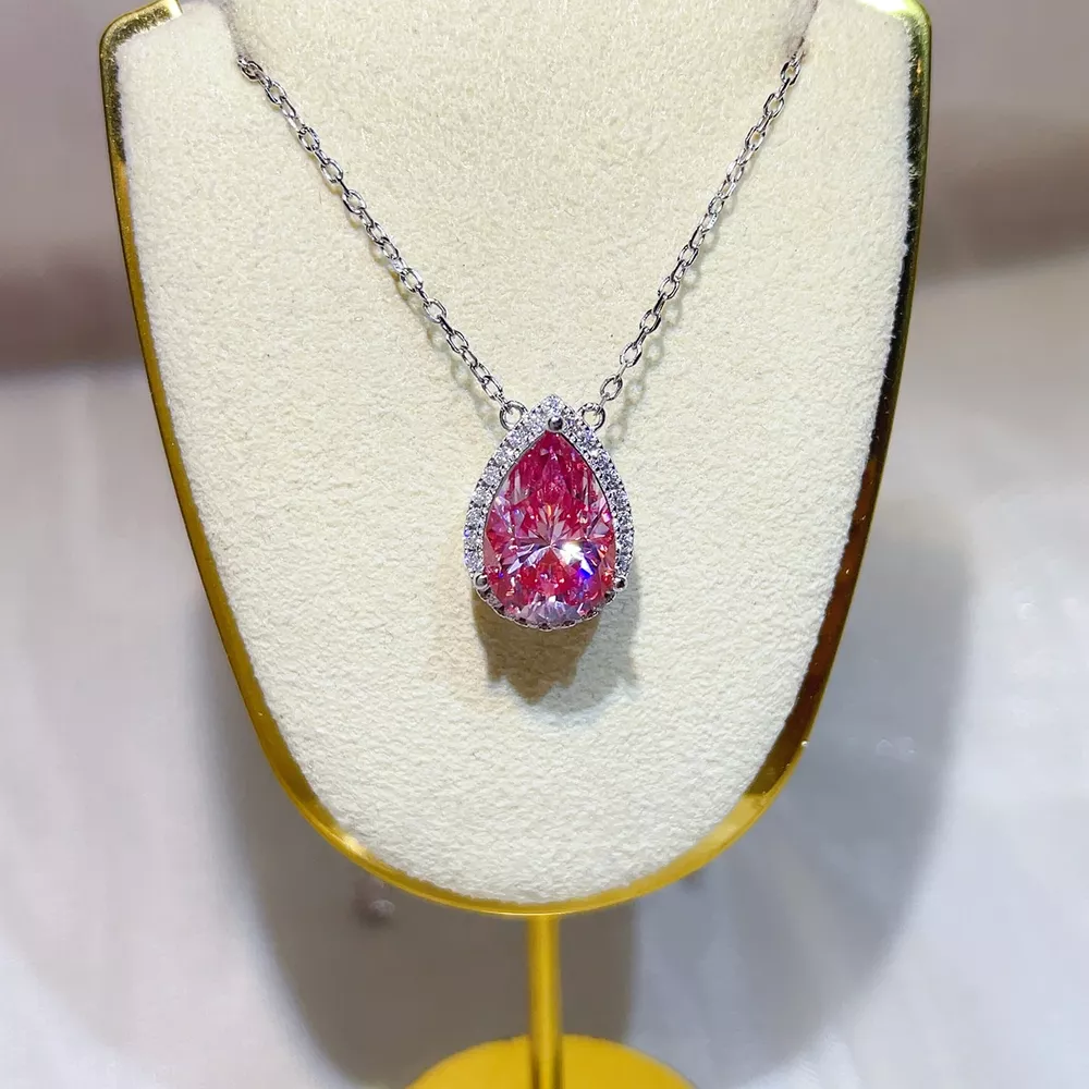 5 Carat 925 Sterling Silver Moissanite Pendant Necklace, image 4