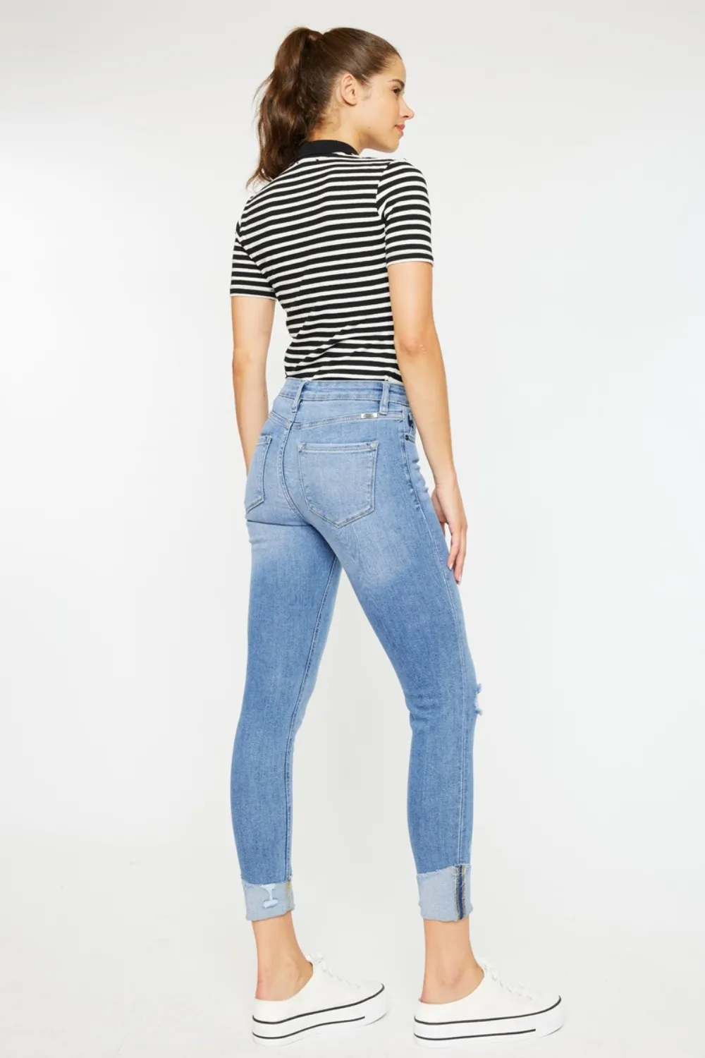 Distressed Cat's Whiskers Button Fly Jeans, image 7