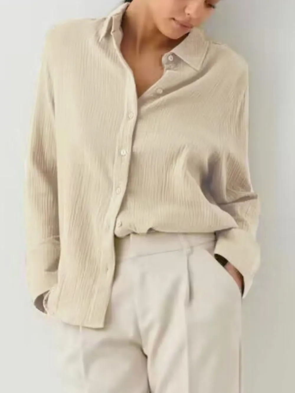 Button Up Long Sleeve Texture Shirt, image 8