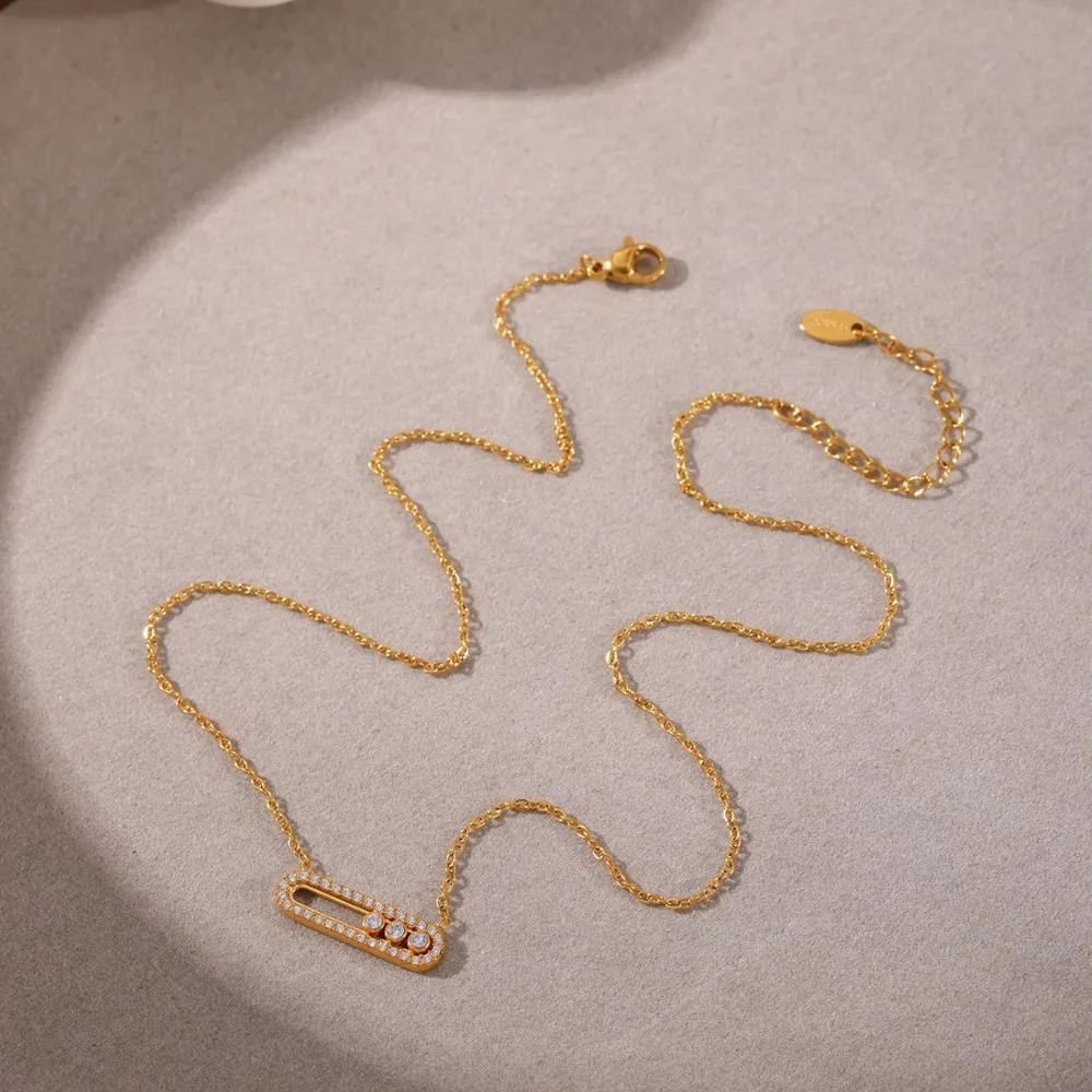 Moving Crystal Bar Necklace and Ring Jewelry Set, image 13