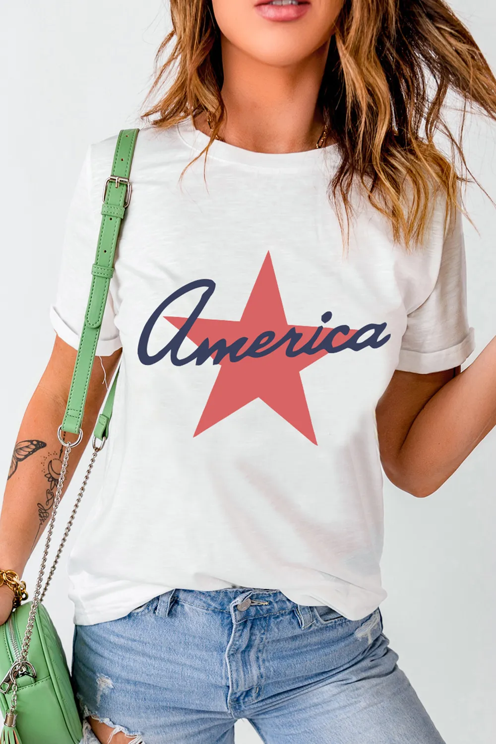 Star Round Neck Short Sleeve T-Shirt, image 5