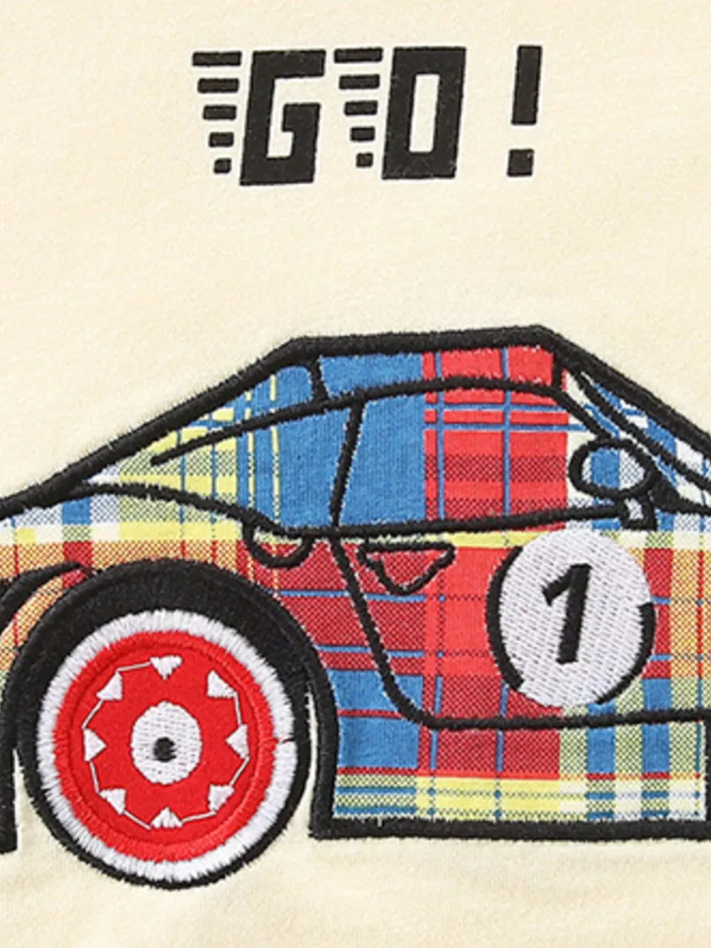 Children's Racing Car Print T-Shirt and Plaid Shorts Set, image 5