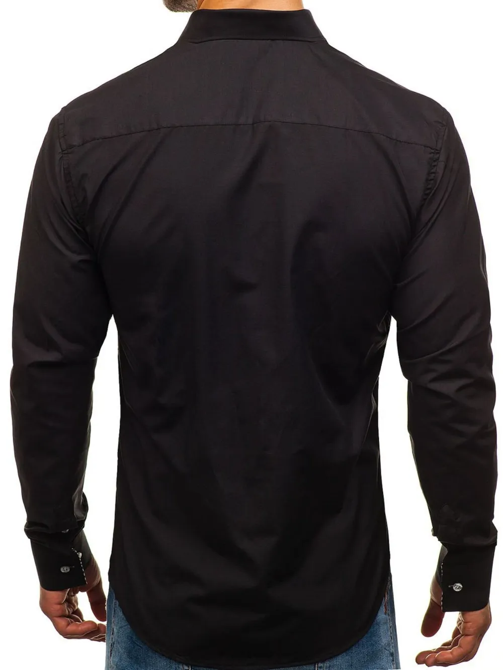 Men's Button-Down Shirt with Striped Detail, image 3