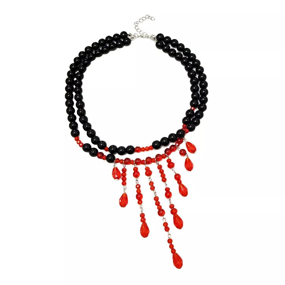 Halloween Teardrop Beaded Double Layered Necklace, image 4