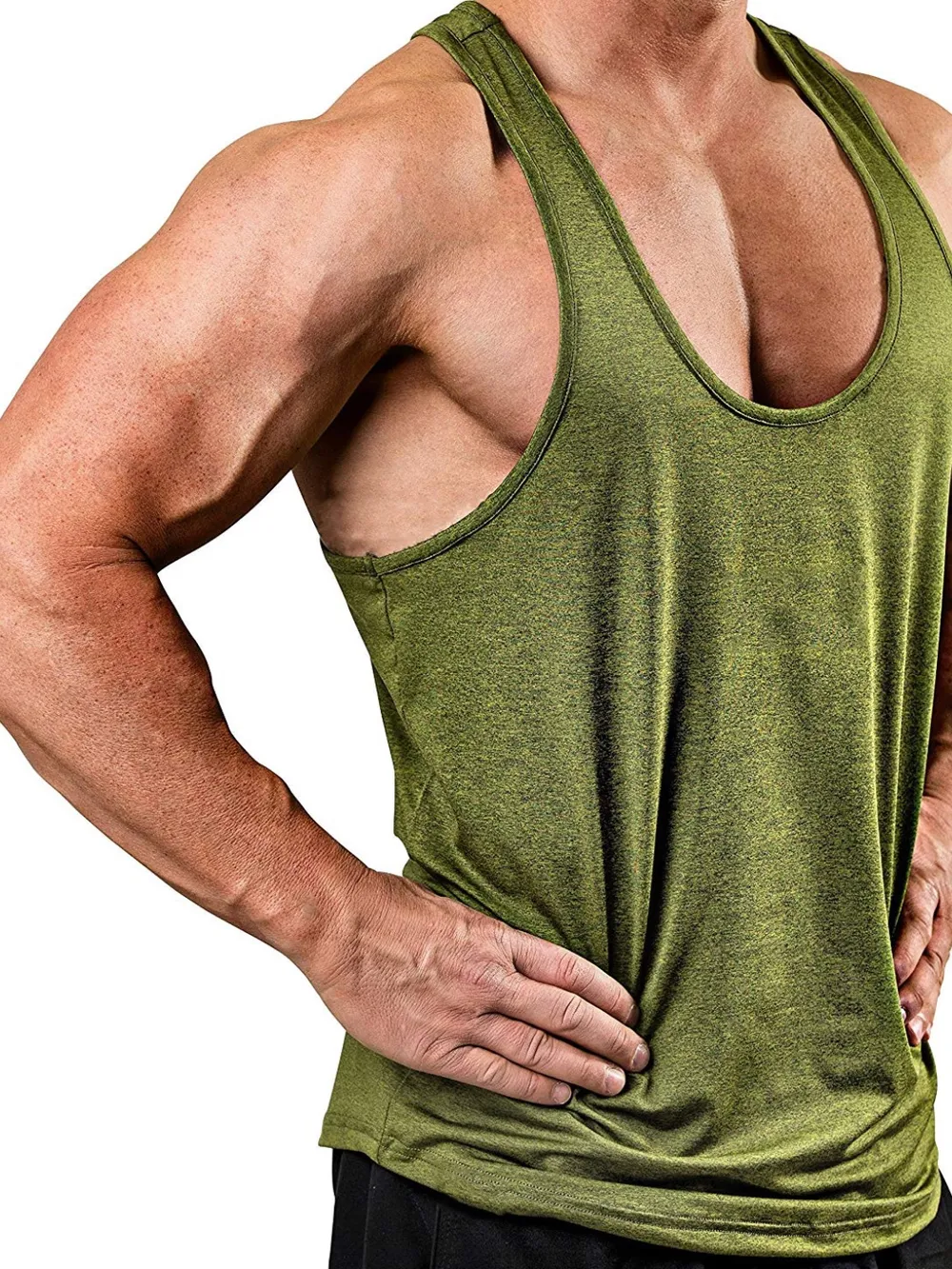 Men's Plus Size Round Neck Racerback Tank, image 5