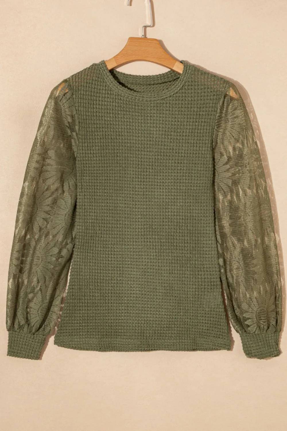 Mock Neck Lace Long Sleeve Top, image 13