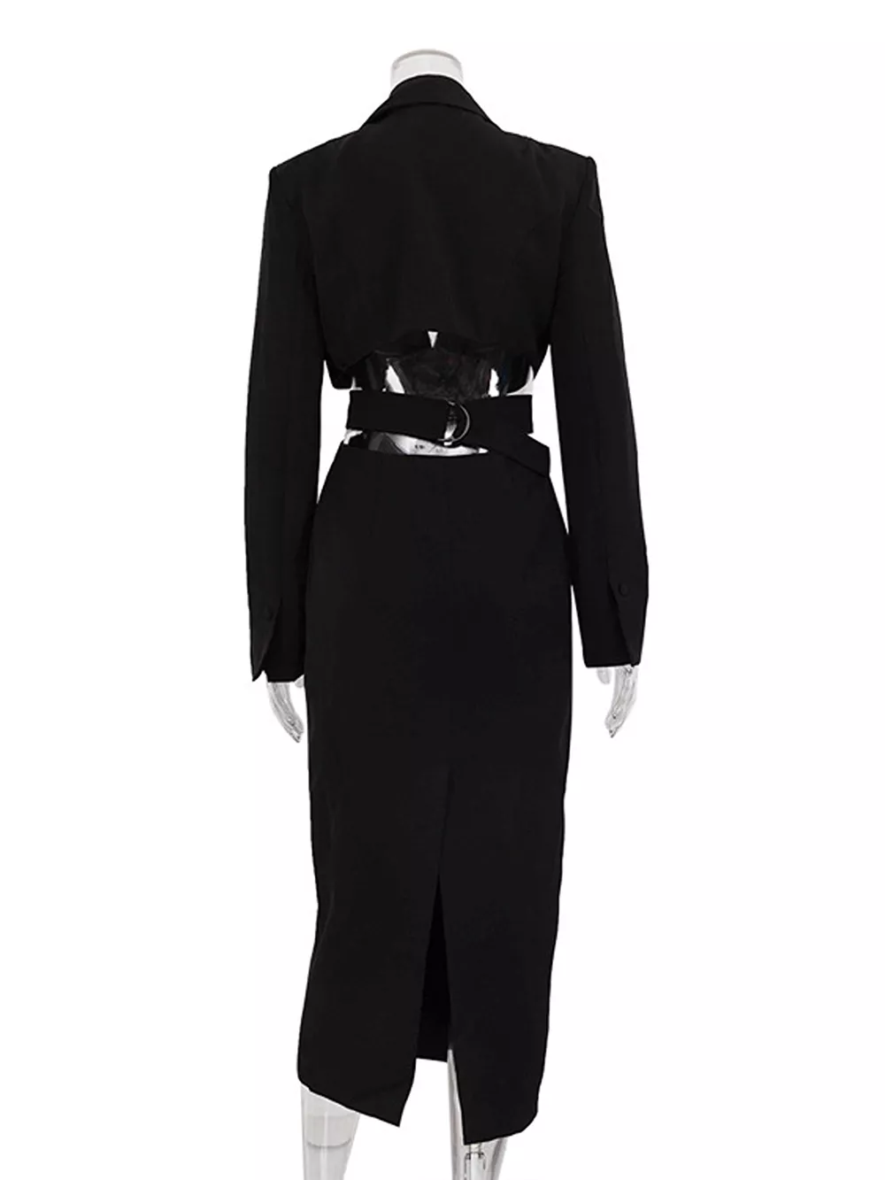 Button-Down Blazer Dress with Cut-out Waist, image 9