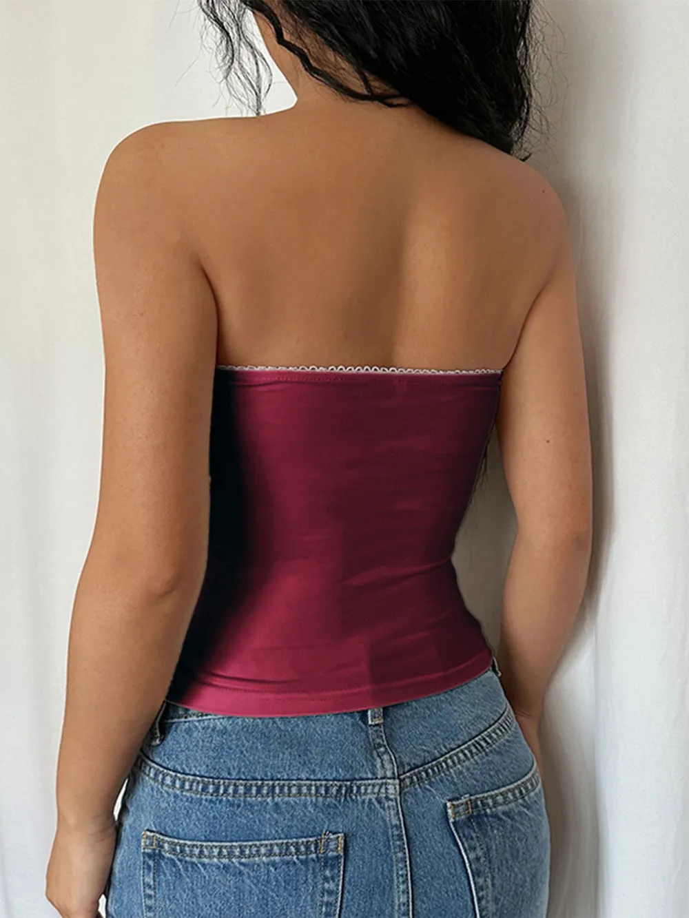 Lace Trim Tube Top, image 4