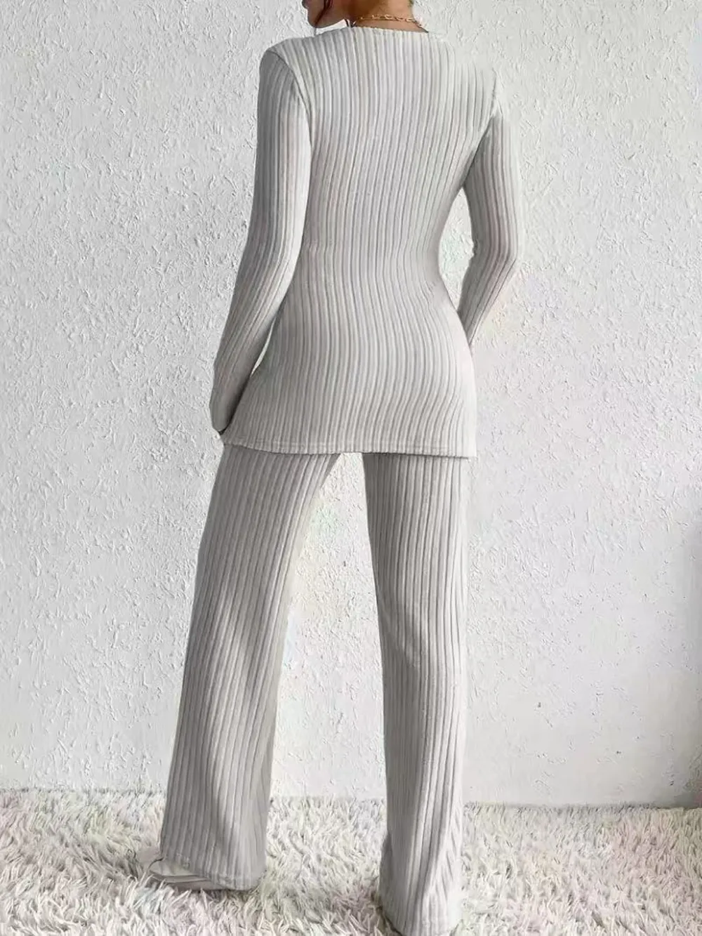 Surplice Long Sleeve Top and Pants Set, image 10