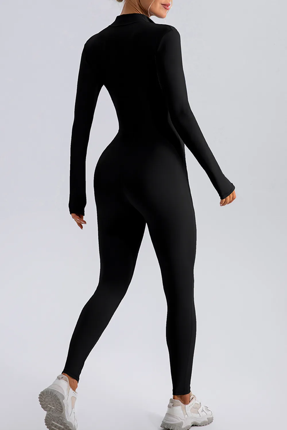 Half Zip Mock Neck Active Jumpsuit, image 17