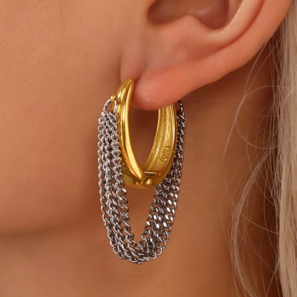 Chunky Chain Hoop Earrings