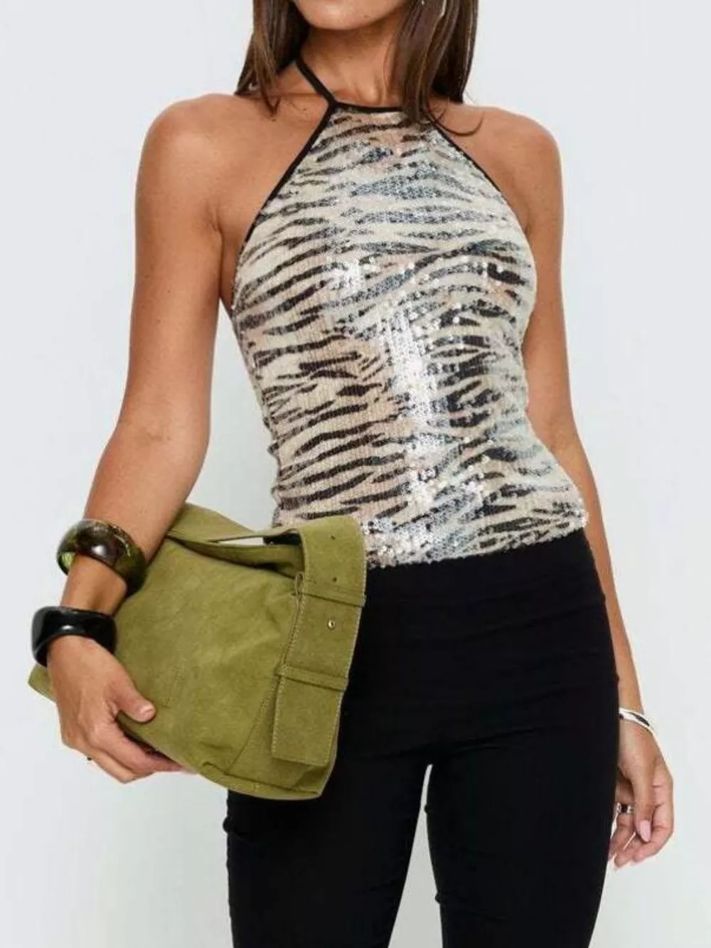 Sequin Tiger Print Cami, image 6
