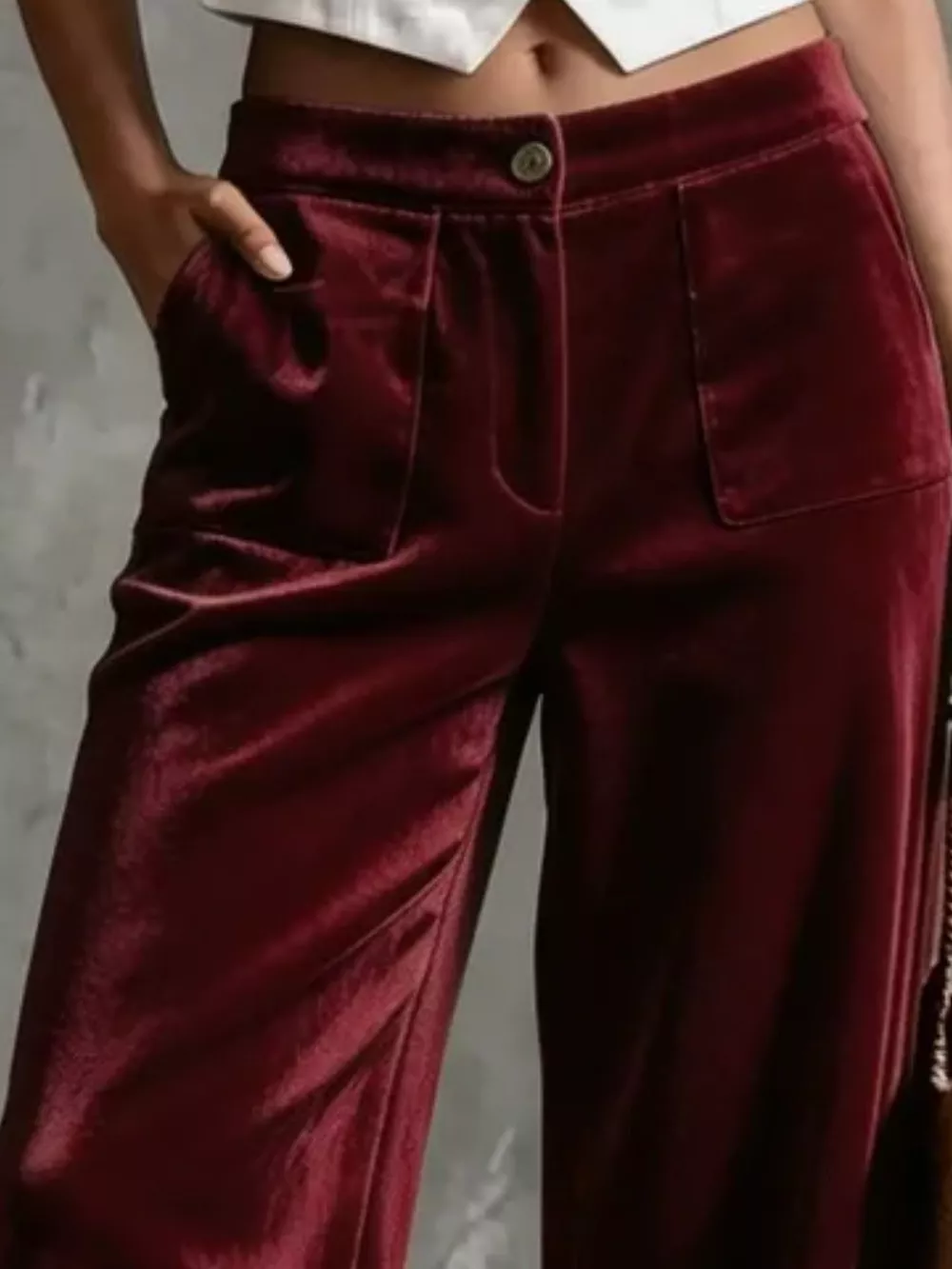 Full Size Velvet Wide-Leg Pants Plus Size, image 10