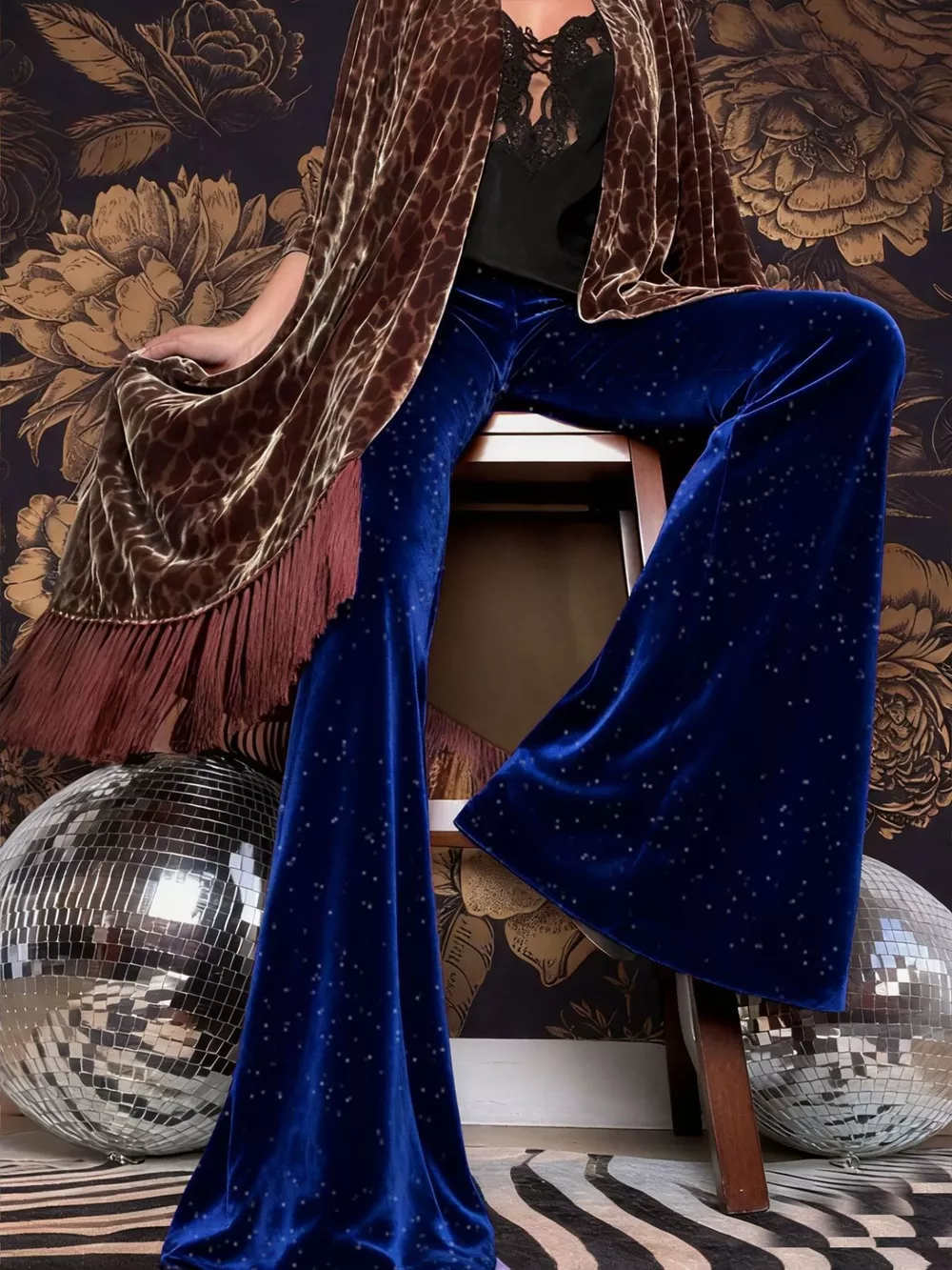 Velvet High Waist Flared Pants, image 27