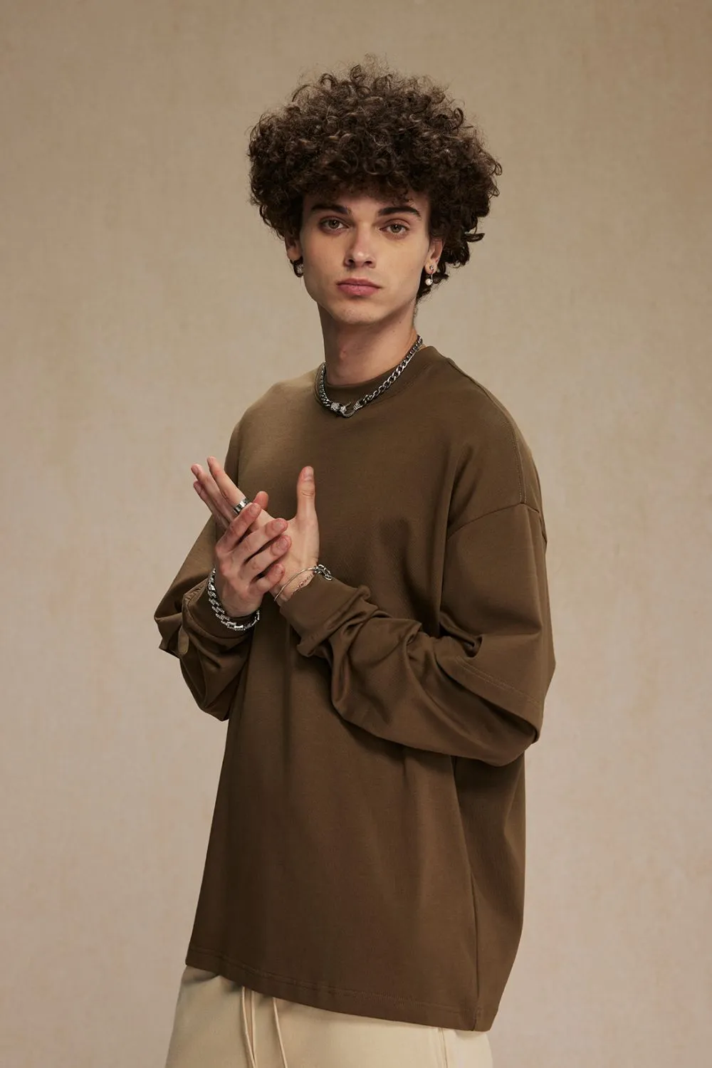 Men's Round Neck Long Sleeve T-Shirt, image 11