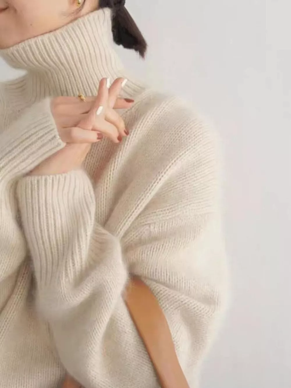 Turtleneck Dropped Shoulder Sweater, image 4