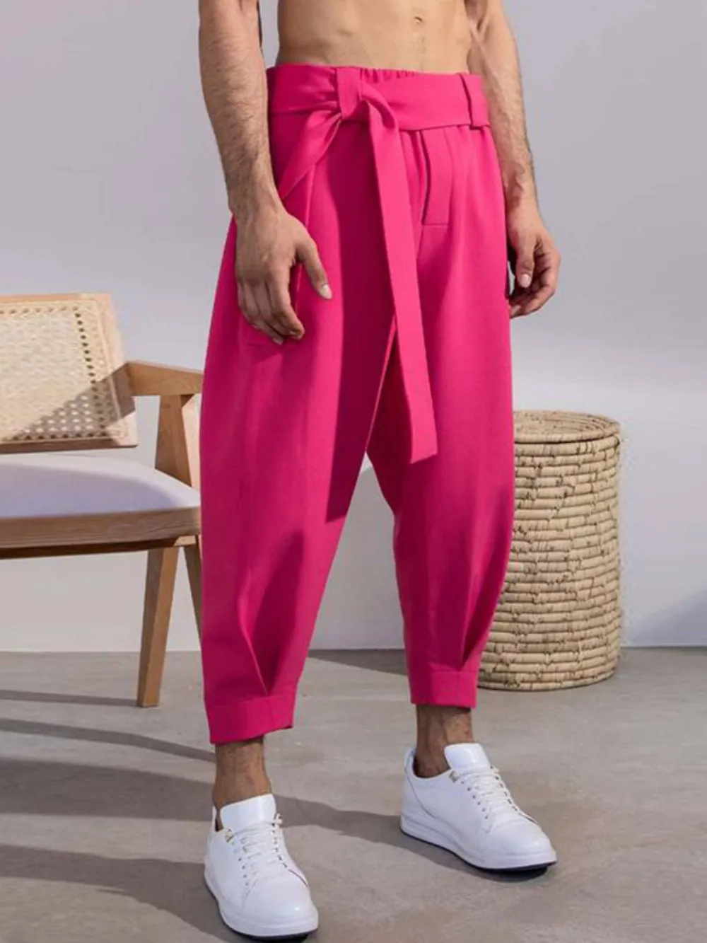 Men's Full Size Mid Rise Cropped Pants Plus Size, image 4