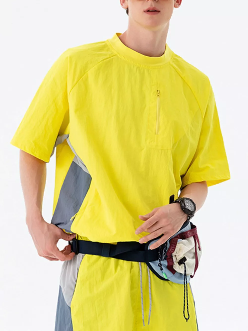Men's Contrast Round Neck Short Sleeve T-Shirt, image 9