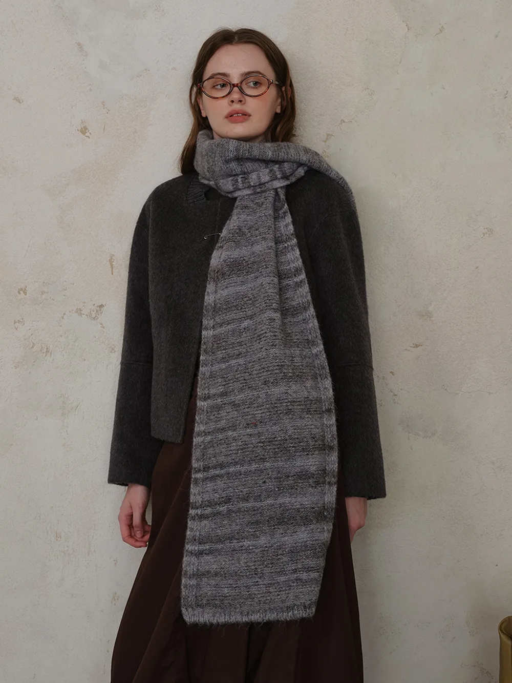 Striped Detail Knit Scarf, image 12