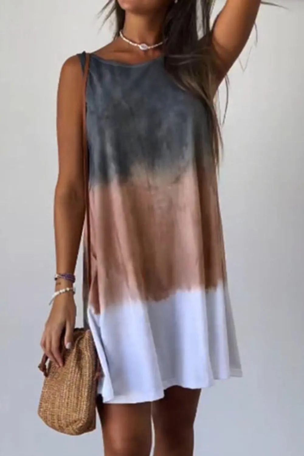 Tie-Dye Sleeveless Mini Tank Dress, image 15
