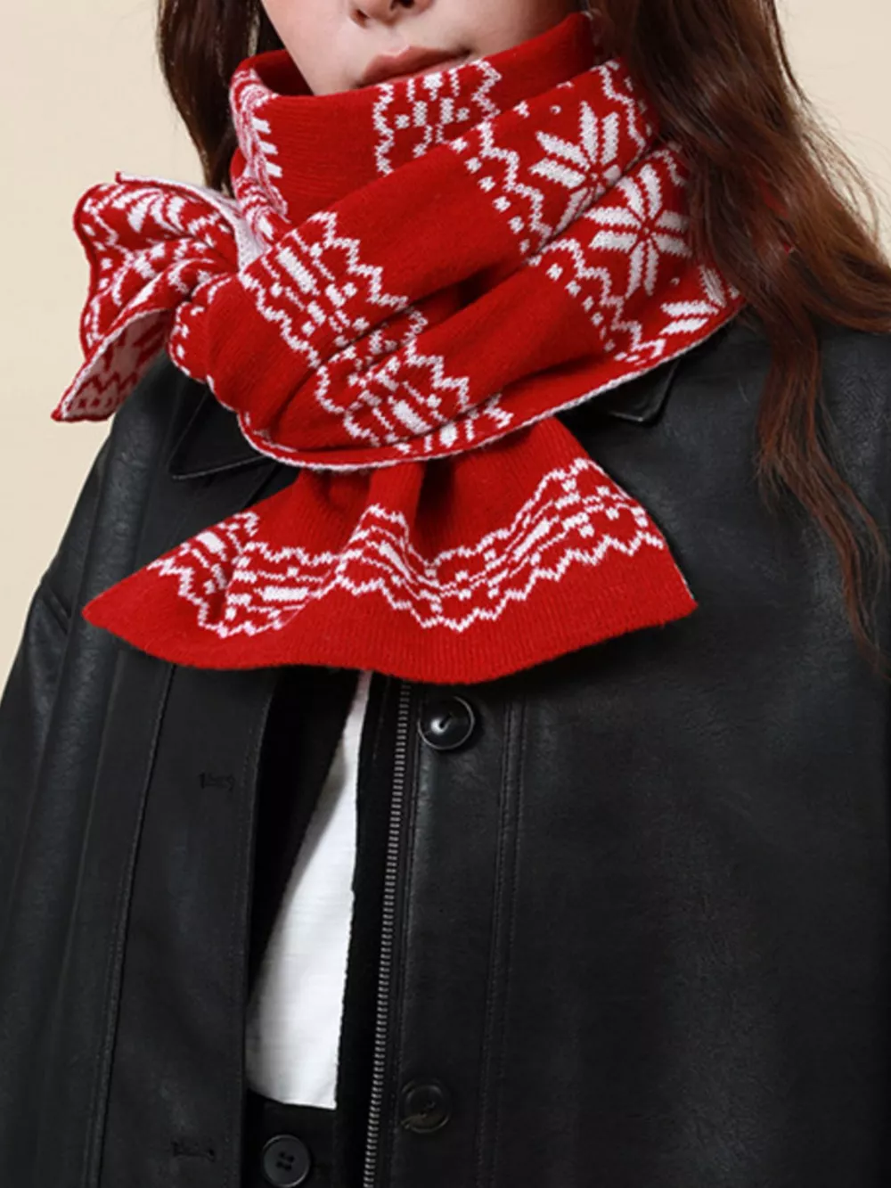 Christmas Snowflake Knit Scarf, image 5