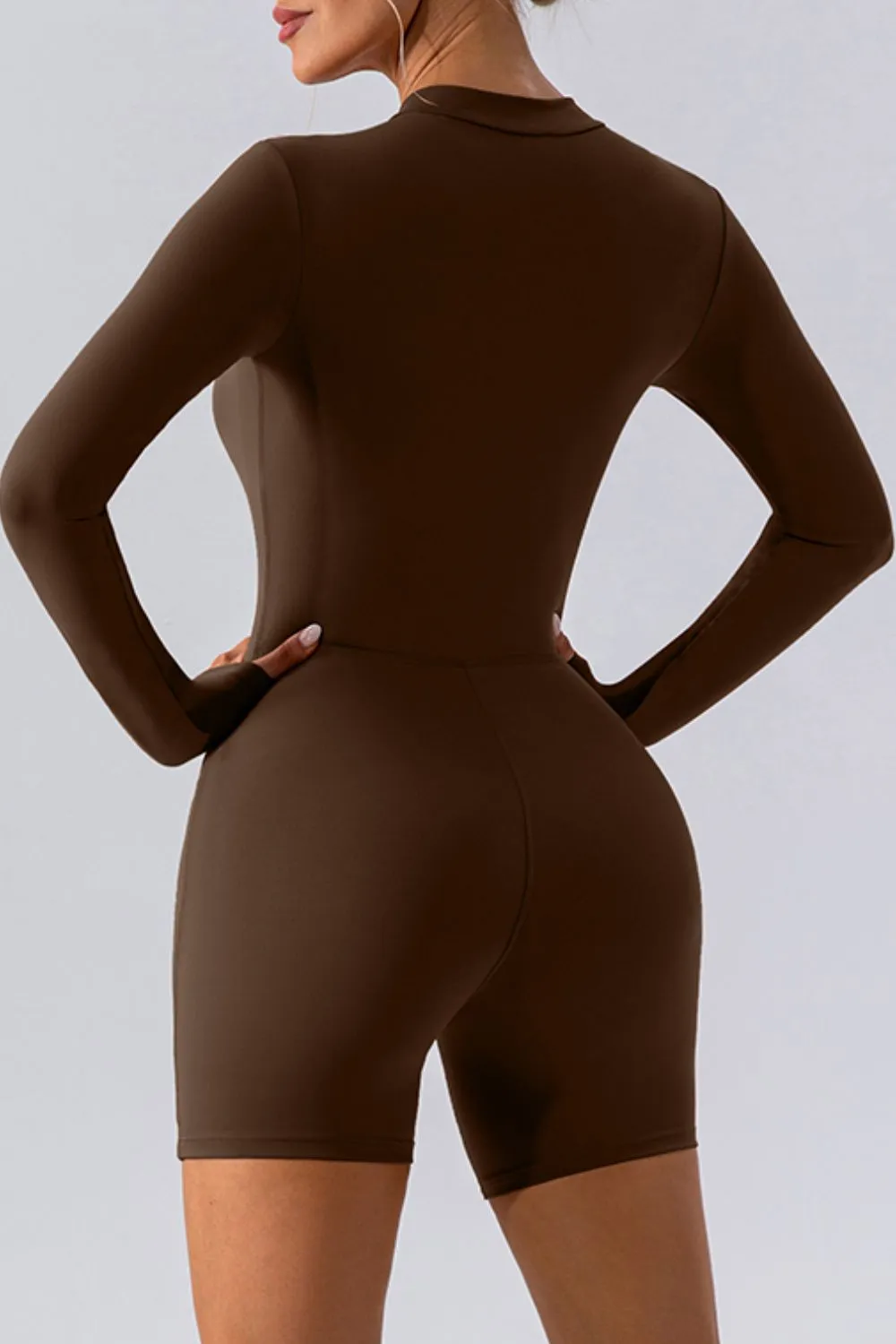 Half Zip Long Sleeve Active Romper, image 7