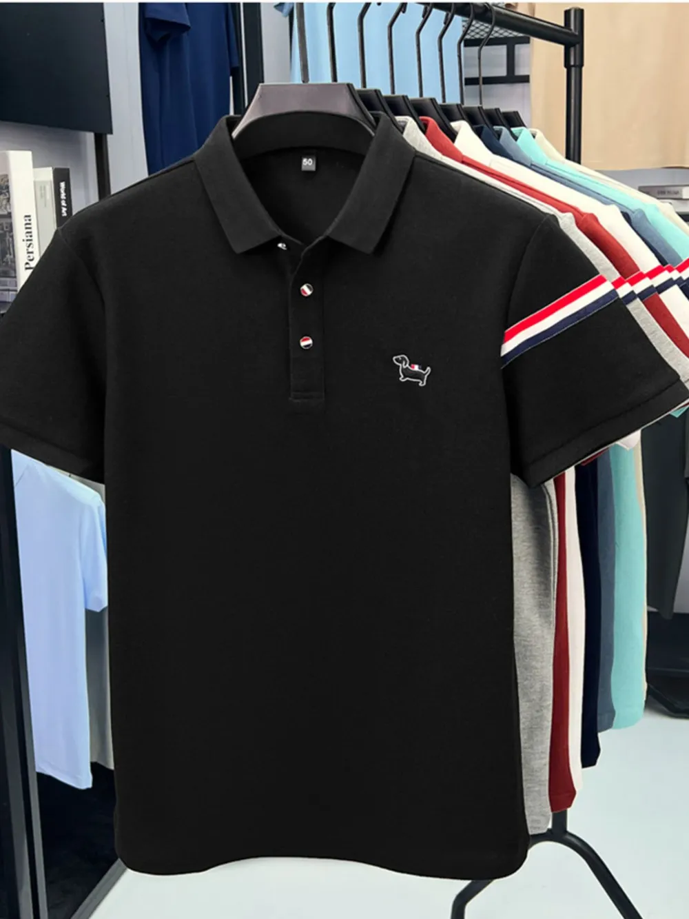 Men's Plus Size Button Detail Short Sleeve Polo, image 9
