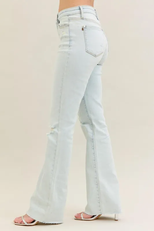 Full Size Destroy & Fray Hem Bootcut Jeans Plus Size, image 7