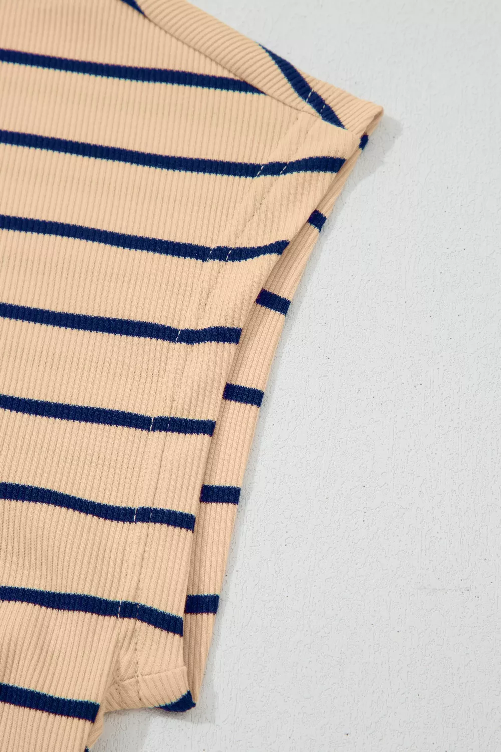Stripe Mock Neck Short Sleeve Loose Top, image 8