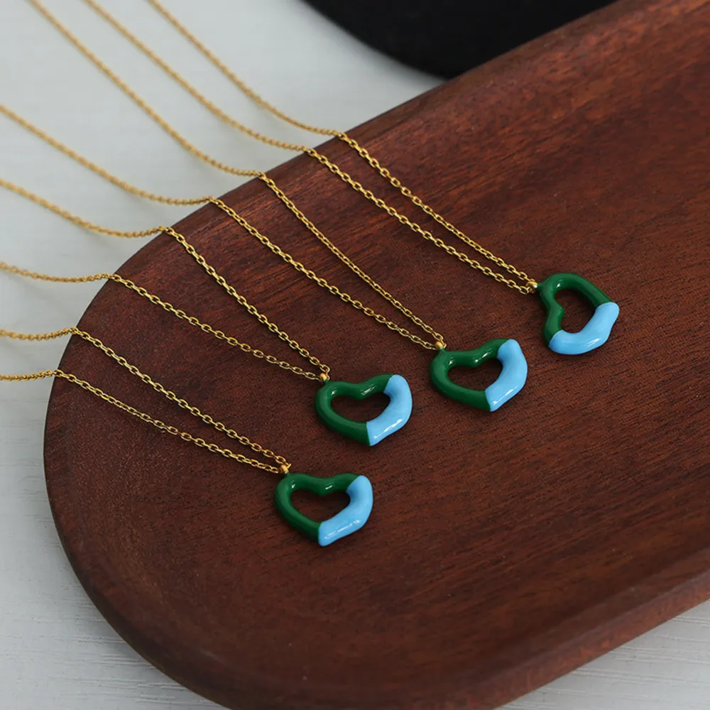 Heart Pendant Titanium Steel Necklace, image 3
