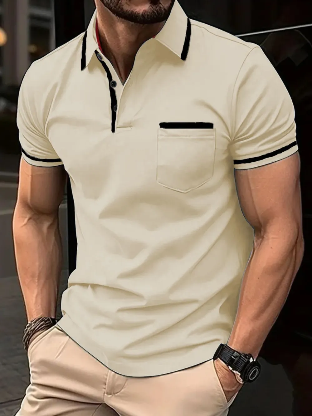Men's Full Size Collared Neck Short Sleeve Polo Plus Size, image 9