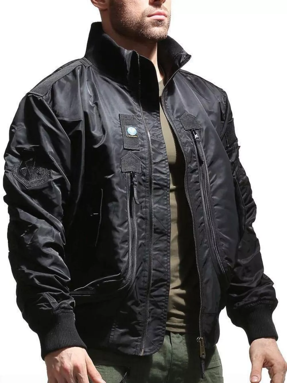 Men's Plus Size Zip Up Long Sleeve Jacket, image 6