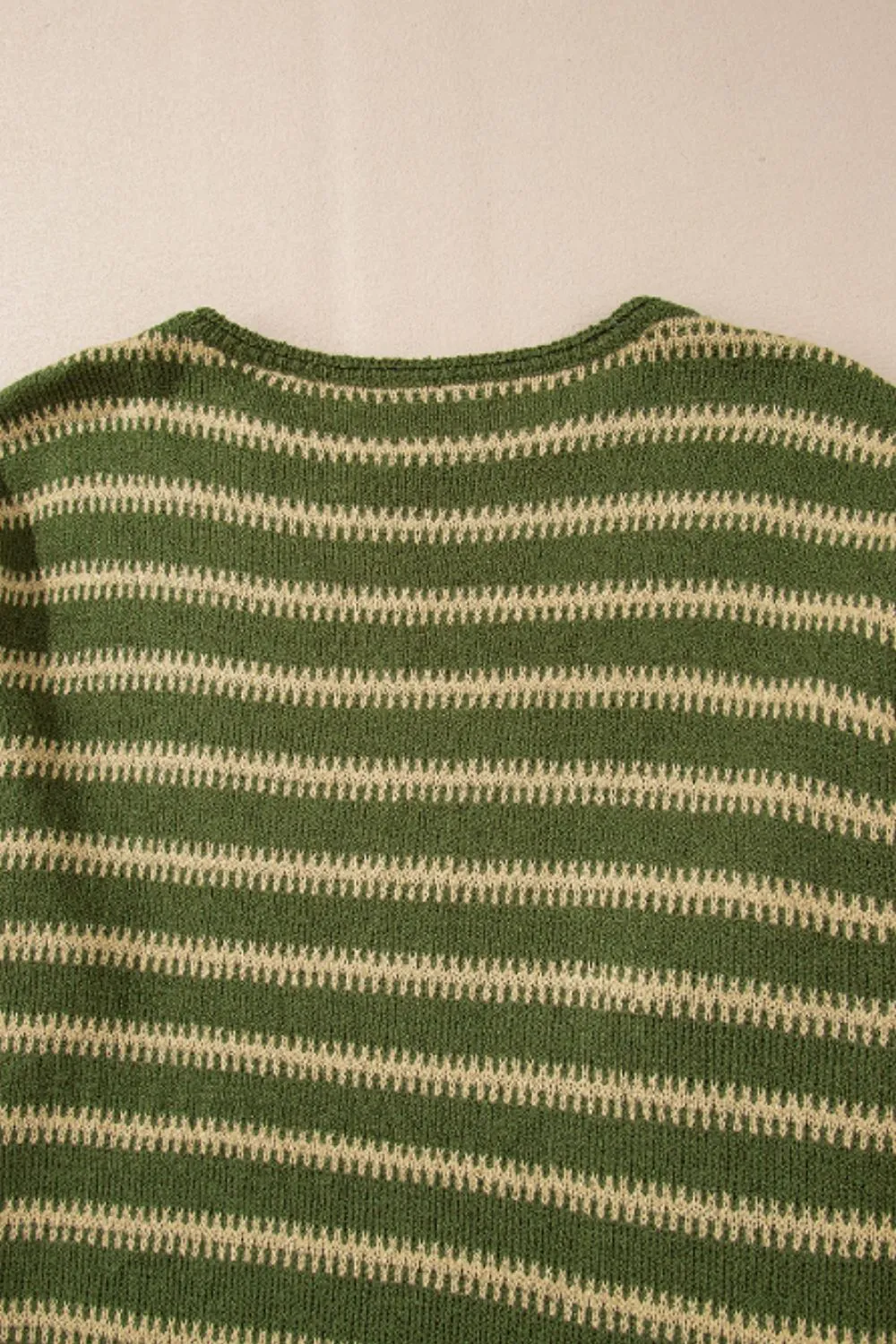 Striped Round Neck Dropped Shoulder Sweater, image 11