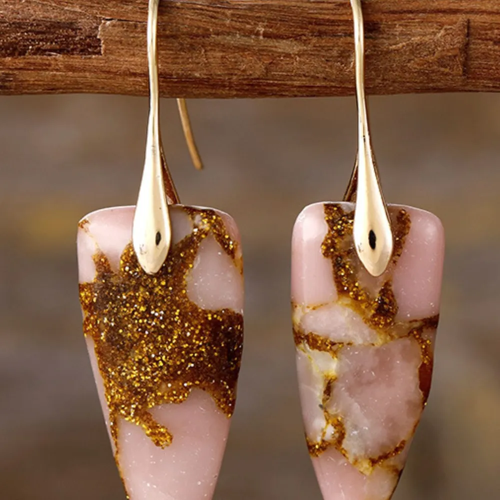 Natural Stone Geometric Shape Earrings, image 3