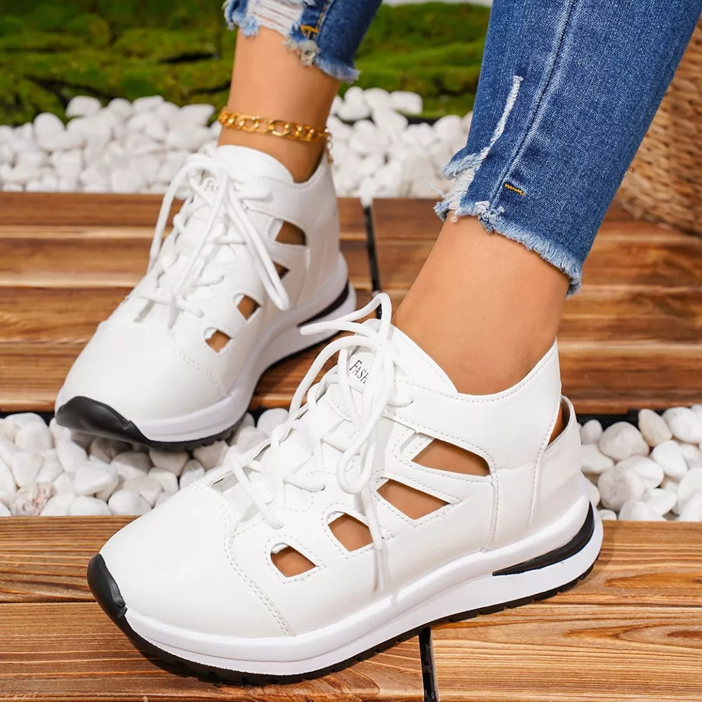 Round Toe Lace Up Sneakers, image 8