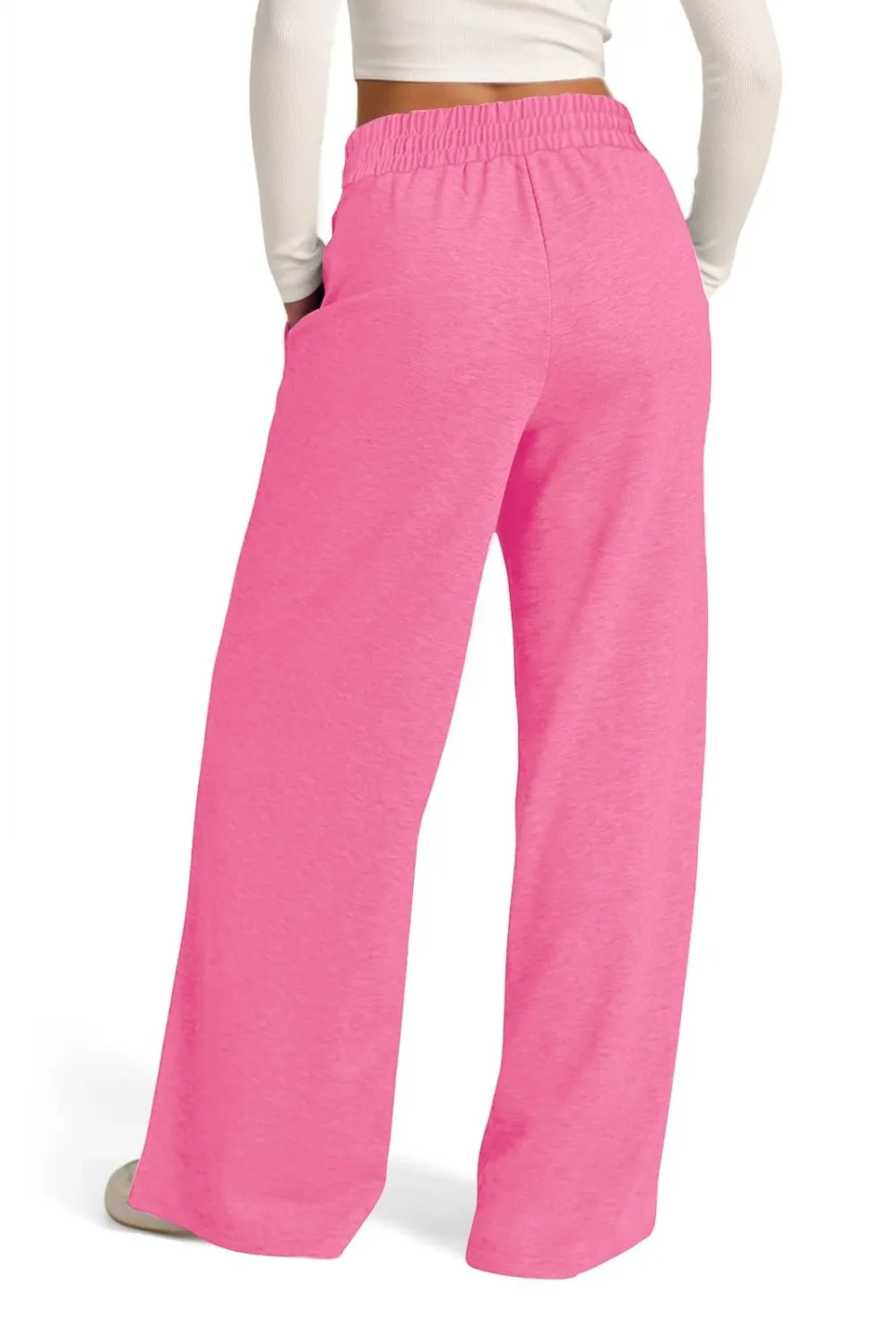 Drawstring Elastic Waist Wide Leg Pants, image 21