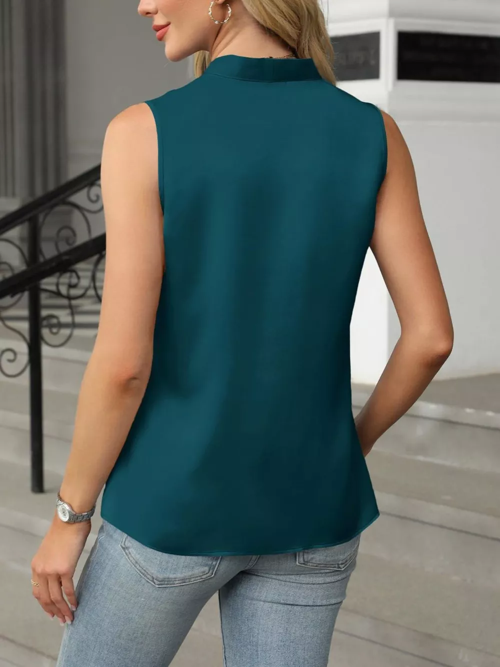 V-Neck Satin Tank, image 14