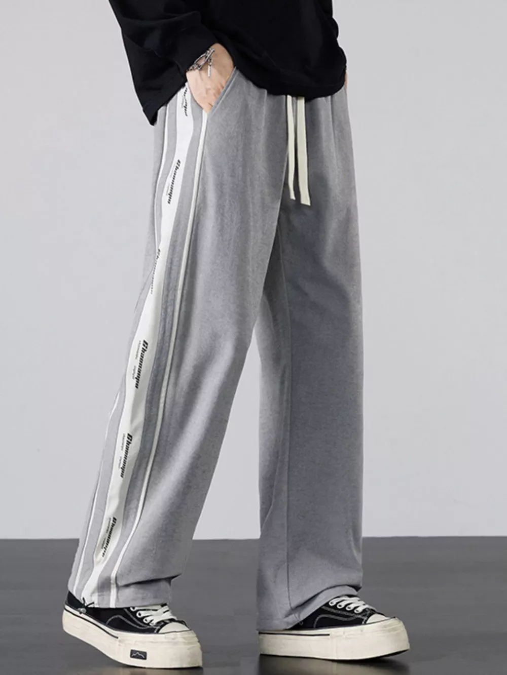 Men's Plus Size Striped Side Loose Fit Casual Pants, image 6