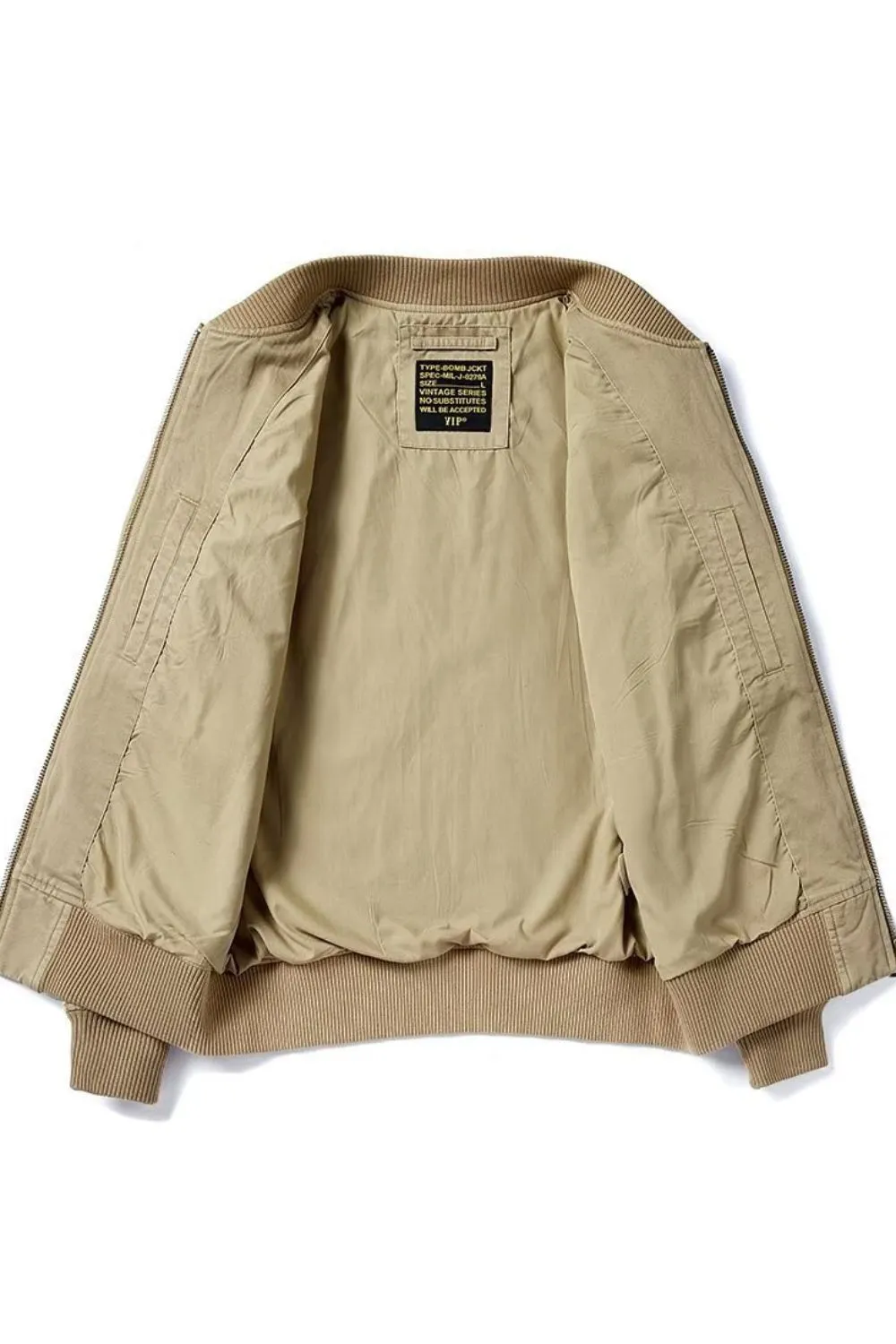 Men's Plus Size Zip Up Baseball Collar Bomber Jacket, image 6