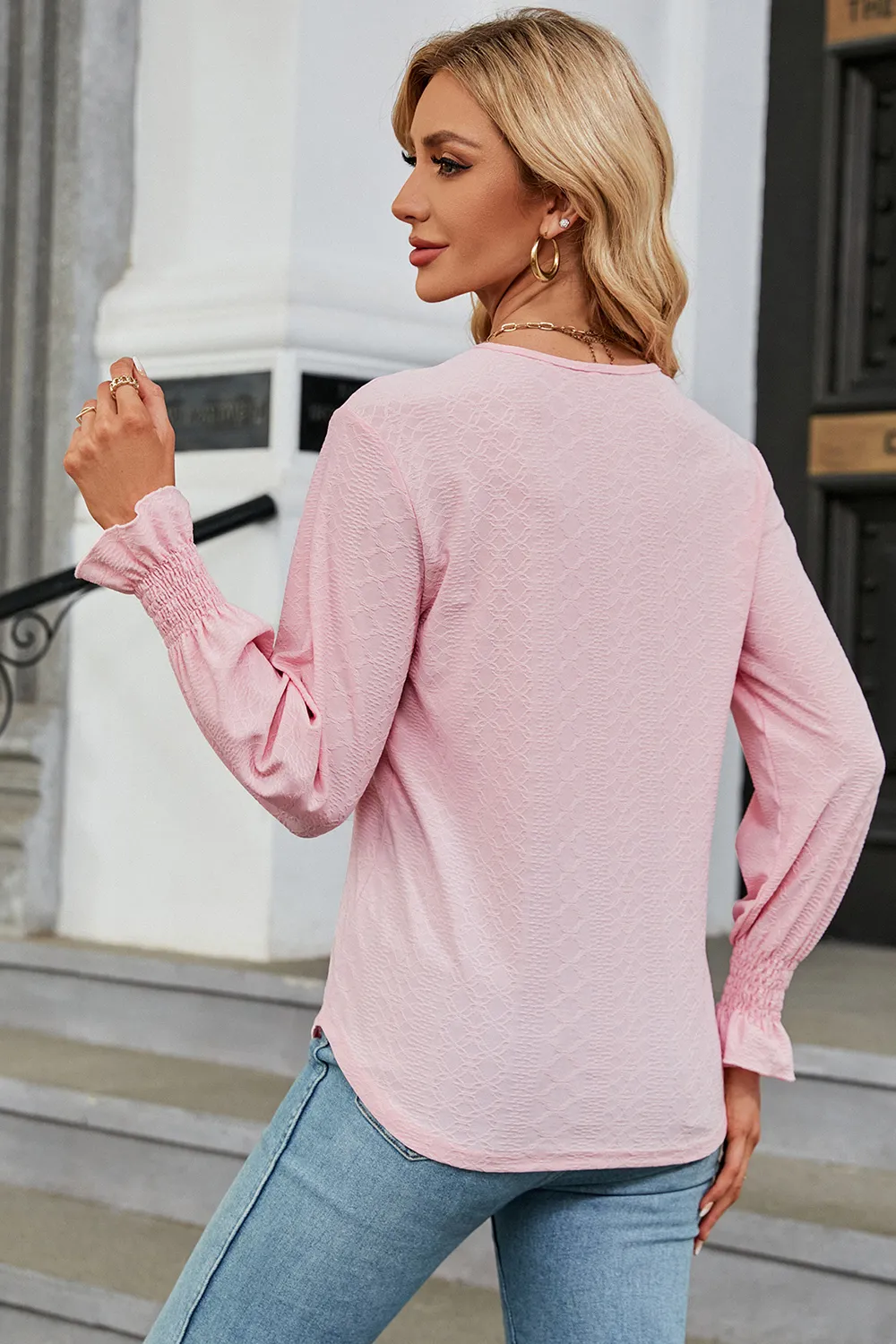 V-Neck Flounce Sleeve T-Shirt, image 7